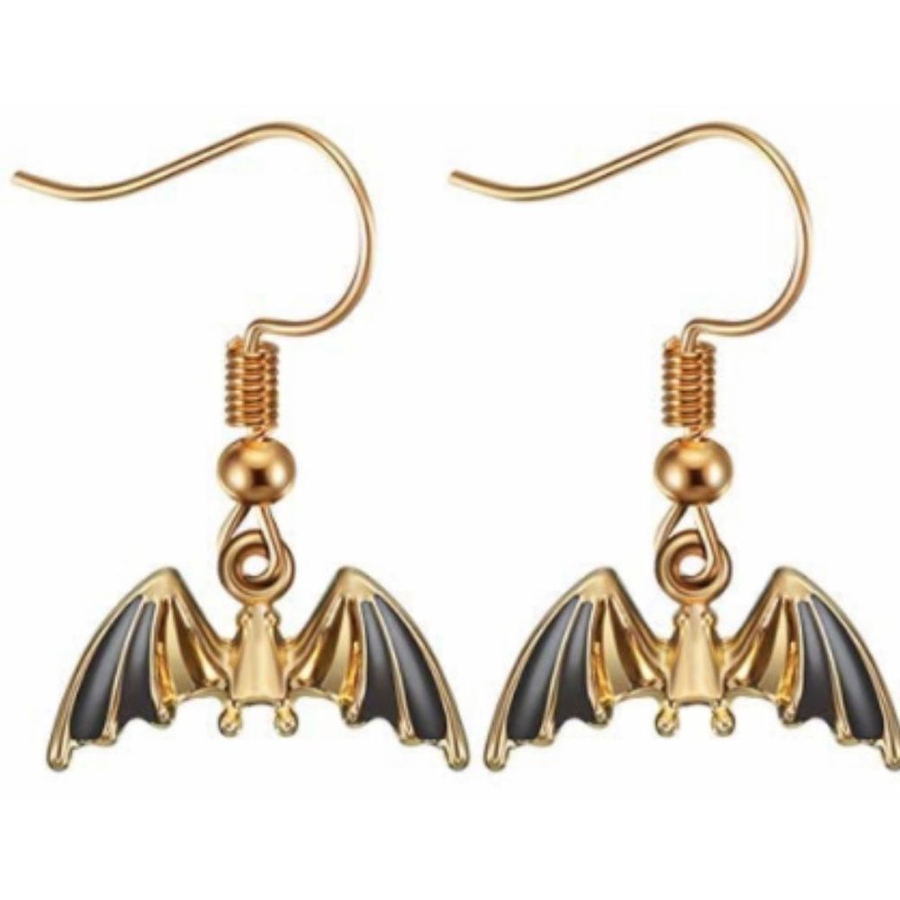 Golden Bat Earrings